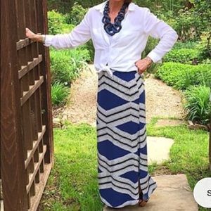 Anthropologie Zenne Blue Maxi Skirt Small